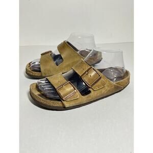 Birkenstock Tobacco Brown Leather Arizona Slip On Adjust Sandal 38 Reg-Nar 7-7.5